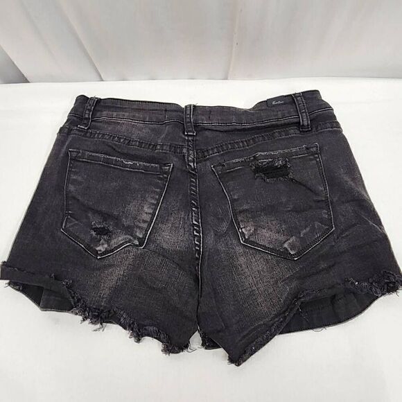 Kancan Black Denim Distressed Jean Shorts Size 9 Style Kc11142 - Picture 2 of 7